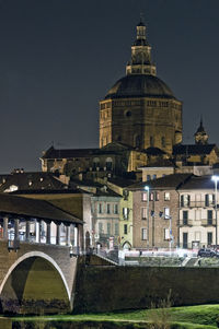 Pavia dome by night, pavia, italy