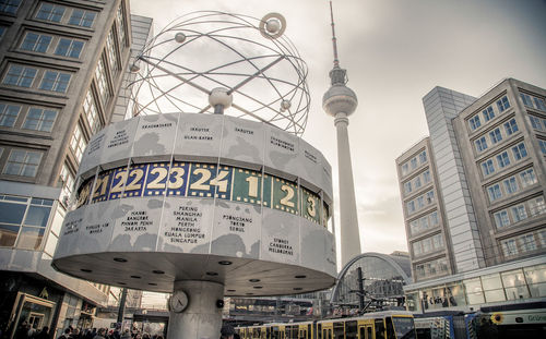 Low angle view of communications tower