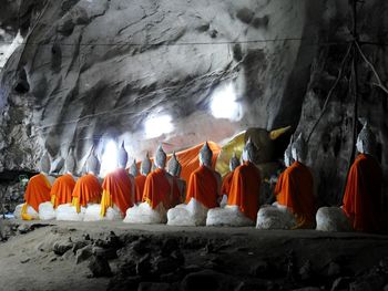 Group of people in cave