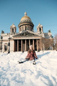 Low angle view of building saint isaac cathedral against sky