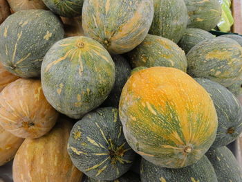 Full frame shot of pumpkins at market