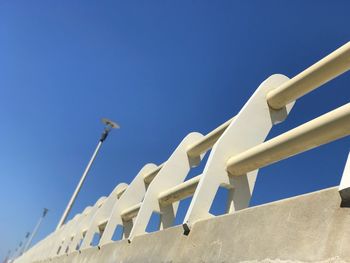 Low angle view of built structure against blue sky