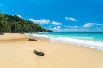 Sea sand sun of phuket, the tropical beach in thailand.