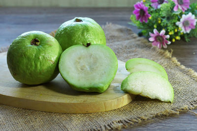 Close-up of apples on table