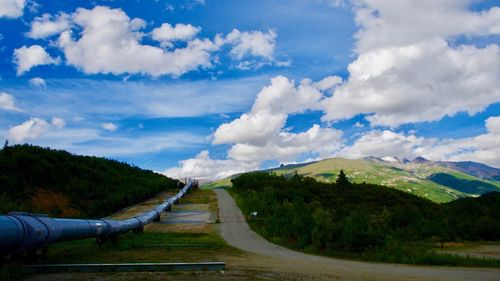 Panoramic view of road against sky