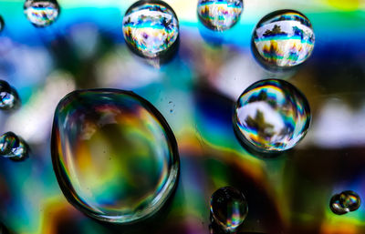 Close-up of bubbles in water