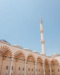 Low angle view of building against clear sky