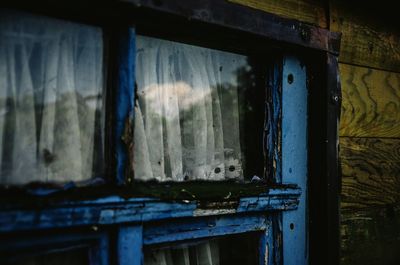 Close-up of abandoned window