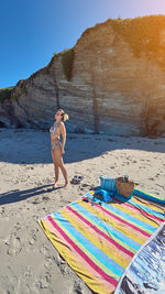 Young woman relaxing on beach