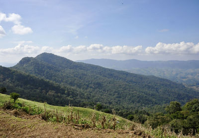 Scenic view of mountains against sky