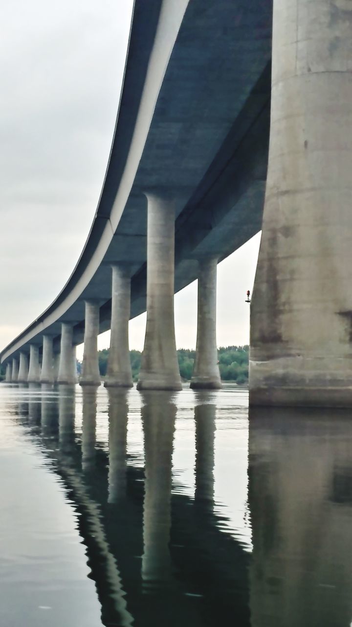 LOW ANGLE VIEW OF BRIDGE AGAINST RIVER