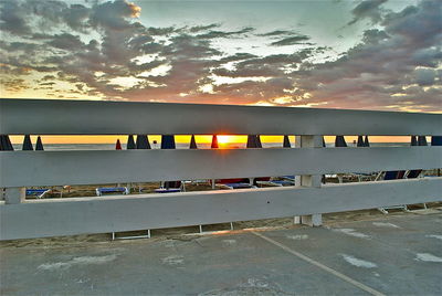 View of city at sunset