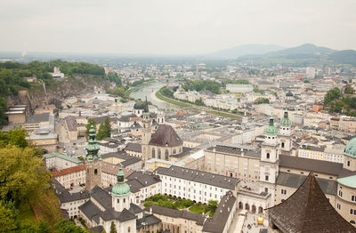 High angle shot of townscape