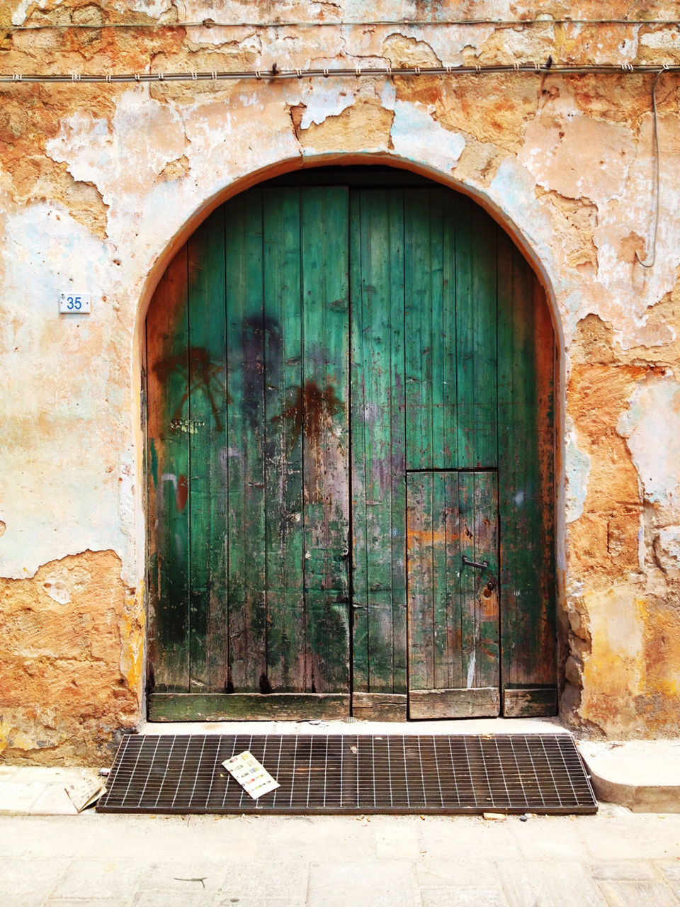 architecture, built structure, building exterior, door, closed, entrance, brick wall, window, house, arch, old, weathered, wall - building feature, safety, wall, protection, doorway, wood - material, closed door, stone wall