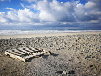 Scenic view of beach against sky