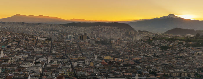 View of cityscape during sunset