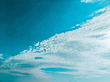 Low angle view of blue sea against sky