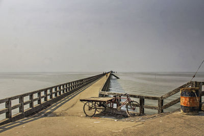 Scenic view of beach against clear sky