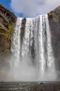 Scenic view of waterfall