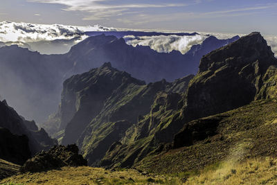 Scenic view of pico do arieiro madeira against sky