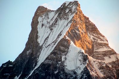 Low angle view of rocky mountains