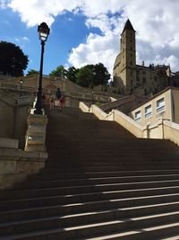 Low angle view of staircase against building