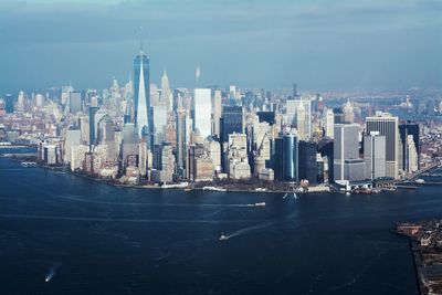 New york city from the helicoptere