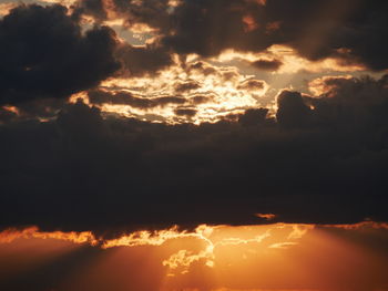 Low angle view of sky during sunset