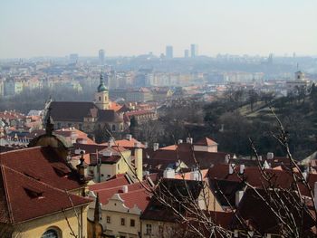 High angle shot of townscape