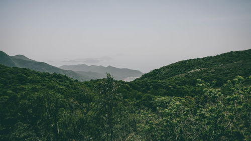 Scenic view of mountains against clear sky