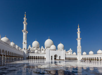 View of historical building against clear blue sky