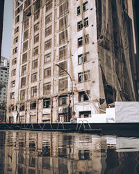 Reflection of buildings on water