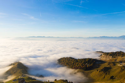 Scenic view of land against sky