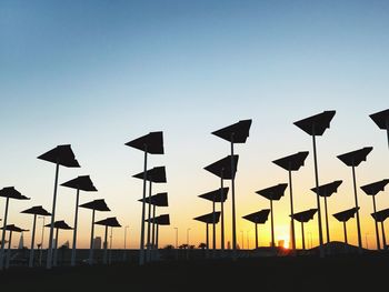 Umbrellas against sky