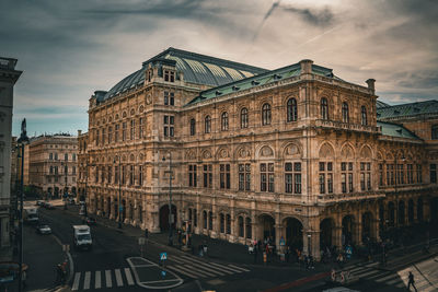 Low angle view of buildings in city