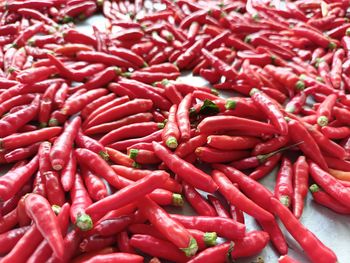 Full frame shot of red chili peppers