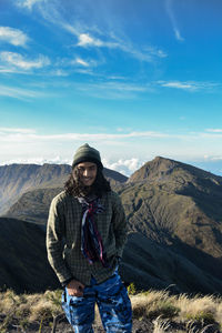 Man at tambora mountain