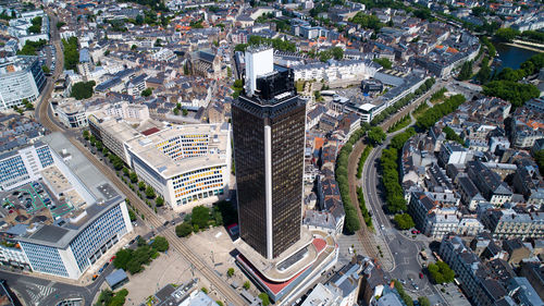 High angle view of cityscape