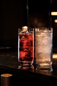 Close-up of wine glass on table cocktails pub drink