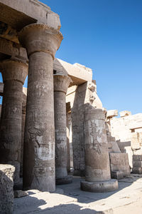 Egyptian temple walls and pillars.