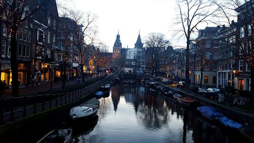 Reflection of buildings in canal