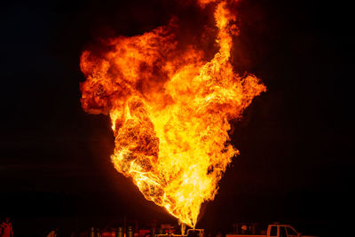 Close-up of bonfire at night