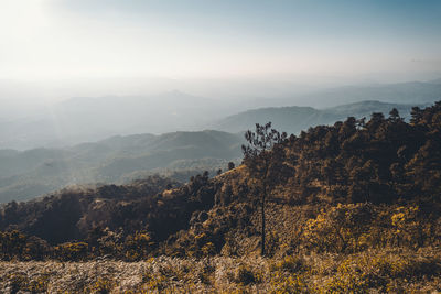 Scenic view of mountains against sky