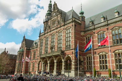 Low angle view of historical building against sky