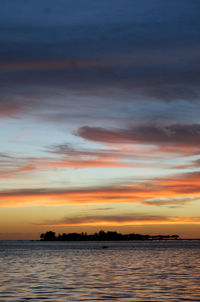 Scenic view of sea at sunset