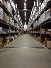 View of empty corridor in factory
