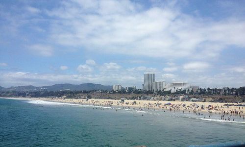 View of sea against cloudy sky
