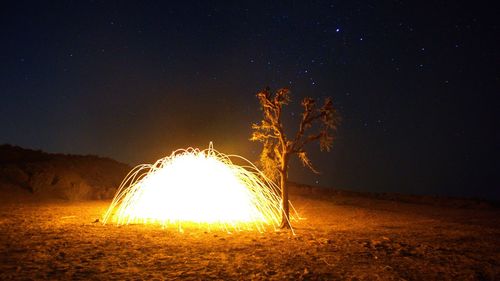 Illuminated lights in the dark