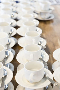 Close-up of coffee cups