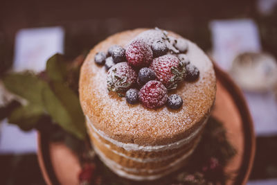 Close-up of cake on table